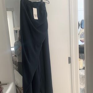 Zara Dark Blue Flowing Trousers
